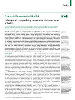 CDOH 001 -Defining and conceptualising the commercial determinants of health